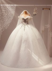 váy cưới công chúa đuôi dài