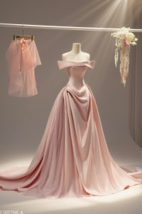 váy cưới màu hồng