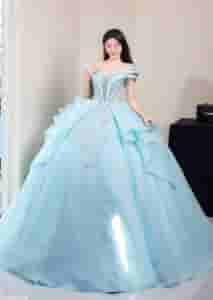 váy cưới màu xanh