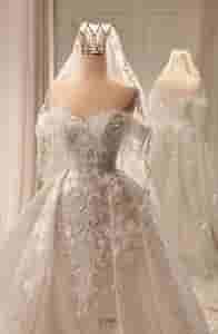 váy cưới tay phồng